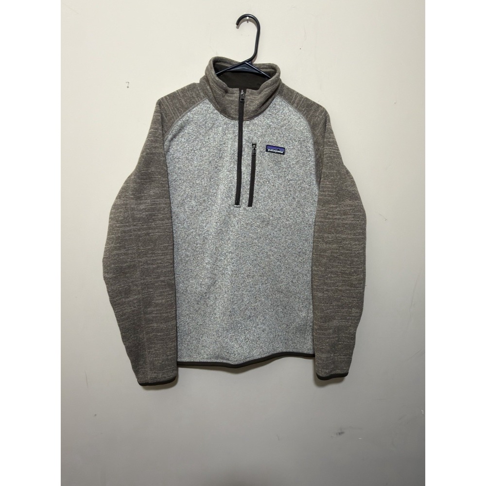 Patagonia Men's Better Sweater 1/4 Zip Fleece Jacket Medium Brown Gray